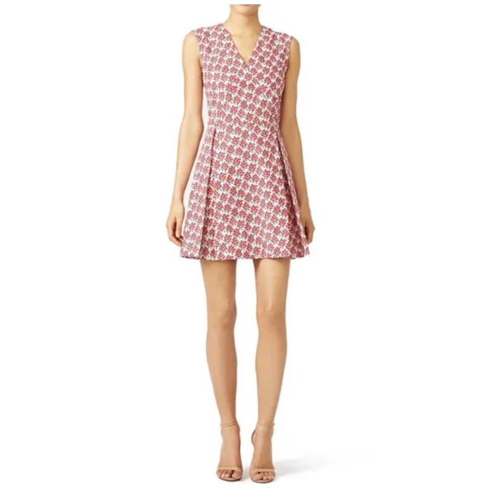 SUNO Rosy Picnic Mini Dress in Pink/Red Floral